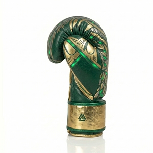 Gants de boxe en cuir à lacets, motif dragon celtique vert or, respirants, pour adultes, MMA, équipement d'entraînement d'arts martiaux personnalisé - Product Image 4