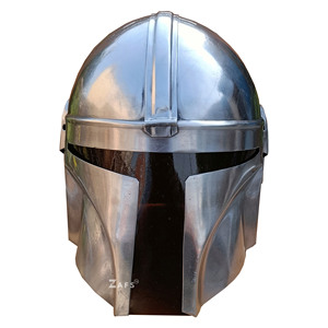 Casque de guerrier Mandalorian artisanal en acier doux, intégral, pour adulte, pour cosplay, reconstitution historique, costume, exposition, objet de collection - Product Image 1