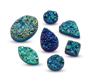 Cabujón de titanio con revestimiento Druzy, piedra preciosa suelta para hacer anillos y colgantes, precio mayorista por gramo, cabujón de formas mixtas - Product Image 6