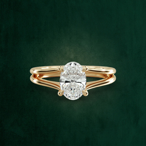 Bague de fiançailles MANSI GOLD en or massif 18 carats avec diamant de laboratoire taille ovale et sertissage à griffes - Personnalisable OEM Vente en gros B2B - Product Image 3