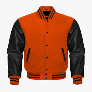 Custom Luxury Black Varsity Jackets Jacket Men Leather Cowhide Sleeve Letterman Varsity Jacket for Men - Product Image 5