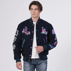 เสื้อแจ็คเก็ต Letterman สไตล์วิทยาลัยสำหรับผู้ชาย คลาสสิก ทรงเบสบอล บอมเบอร์โค้ท แฟชั่นลำลอง สตรีทแวร์ เสื้อคลุมคุณภาพพรีเมียม - Product Image 2