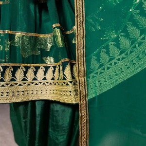 Anarkali Wedding Gown Women Casual <b>Dresses</b> Dark Green Silk Heavy Gold <b>Silver</b> Embroidered Luxury Ethnic Shalwar Kameez Maxi <b>Dress</b> - Product Image 5