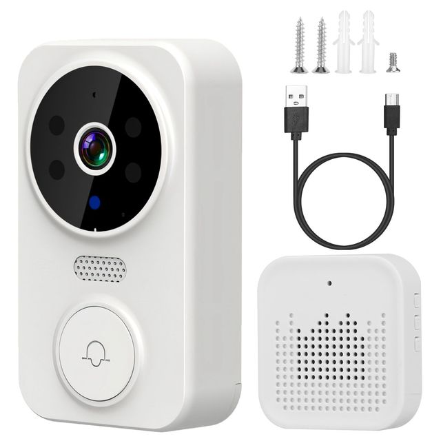 WiFi 1080P Security Doorbell Camera with Night Vision 2-Way Audio & Free Cloud Storage Adjustable Wireless Chime