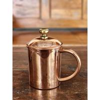Mug Moscow Mule en cuivre martelé avec couvercle, accessoire de bar classique pour whisky, tasse réutilisable en métal pour thé et café