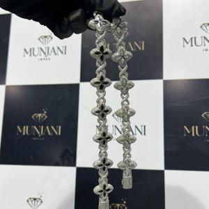 IGI Certified VVS Moissanite <b>Bracelets</b> & <b>Bangles</b> Custom Flower Iced Out 925 Sterling <b>Silver</b> Rose Gold Plated Hip Hop For Unisex - Product Image 4