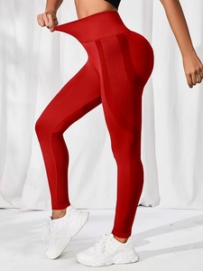 Leggings de yoga fitness d'été côtelés solides de qualité supérieure |   Pantalons de sport à haute élasticité |   Ceinture anti-transpiration pour femmes - Product Image 5