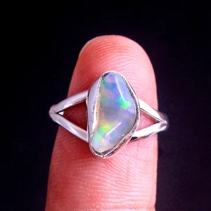 Anillo de ópalo etíope de Plata de Ley 925, joyería hecha a mano, con piedras preciosas, unisex - Product Image 5