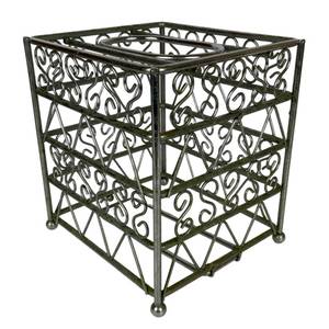 Vintage Metal Tissue <b>Box</b> Cover Square Silver Chrome Scroll Design Bathroom Decor - Product Image 2