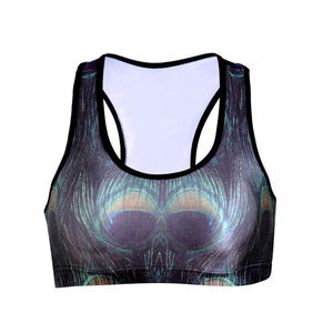Sublimation Adult Women's Plus Size Lightweight Medium Support U-NECK Lace Eco-Friendly Sports Bra Gym Yoga Fitness Workout - Product Image 2
