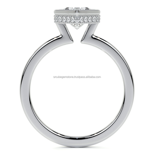 Esculpido Radiance Marquesa Forma Moissanite Diamante Solitario Anillo Elegante Compromiso Boda y Regalo - Product Image 6