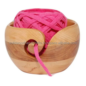 Best Selling Customize Handmade Wooden Yarn Bowl <b>Wool</b> Bowl Yarn <b>Holder</b> Wooden Bowl for <b>Knitting</b> - Product Image 1