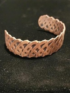 Bracelet de poignet en cuivre massif naturel, fait à la main, réglable, élégant, bijoux pour hommes et femmes - Product Image 6
