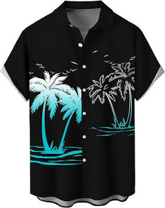 Chemises Hawaïennes Personnalisées pour Hommes – Vente en Gros – Style Vintage Plage Décontracté – Coton Imprimé Numérique Uni – Anti-Plis – Séchage Rapide – Respirantes - Product Image 1