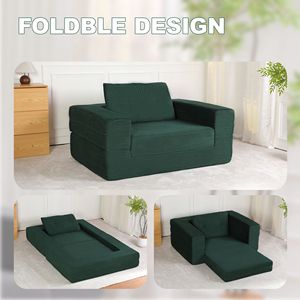 Divano Letto Moderno a Compressione per Adulti e Animali Domestici, in Tessuto Corduroy, Cuscino da Pavimento per Soggiorno e Camera da Letto, Nessun Montaggio Richiesto - Product Image 6