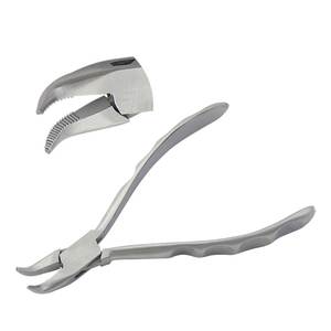 Pince à bec courbé 145 mm à dents crantées sans ressort, poignées confortables, finition mate, pour sertissage, fabrication de bijoux, enroulement de fil - Product Image 1