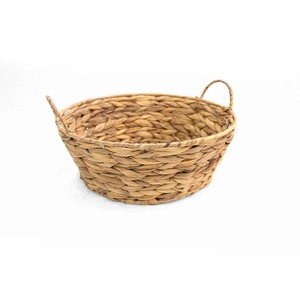 Panier de rangement multifonctionnel à main, fabriqué en jonc de mer et en jacinthe d'eau, design classique, écologique, avec poignées. - Product Image 1