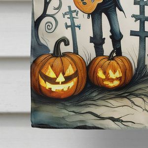 Large Multicolor Polyester House <b>Flag</b> Spooky Halloween Mariachi Skeleton Band Porch Sleeve <b>Pole</b> Decorative Yard Banner Artwork - Product Image 4
