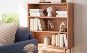 Mid Century Modern Wooden <b>Bookshelf</b> Rectangle Design Durable Indoor Living Room Furniture Decoration - Product Image 3