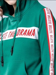 Conjunto de Sudadera con Capucha Verde para Mujer, con Estampado de Letras y Rayas Laterales, Ropa Casual de Otoño, 100% Algodón Tejido, Corte Regular - Product Image 6