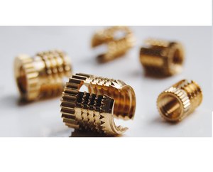 Brass Barbed Expansion Threaded Inserts Slotted Metal Knurled Press Fit <b>Fastener</b> Nut for Wood and Plastic - Product Image 1