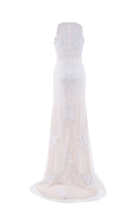 Elegante Vestido de Noche Rosa Pálido con Bordado |   Vestido largo de malla sin mangas |   Fiesta Formal |   Ropa para Mujer para Ocasiones de Boda - Product Image 2