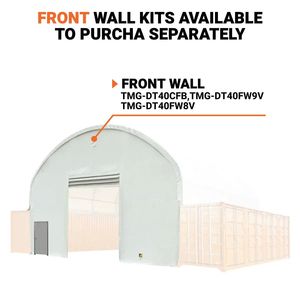 TMG DT4041CF 40FT X 40FT Tettoia Container a Doppia Tralicciatura con Copertura in PVC da 21 oz, Carport Resistente con Parete Terminale Chiusa e Frontale a Caduta Previ - Product Image 4