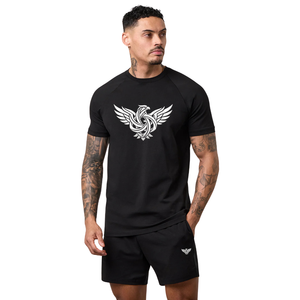 Custom Mens Black Jersey Printed Oversized Athletic T-Shirt Quick Dry Breathable Gym Workout Training Fitness Performance Wear - Product Image 1
