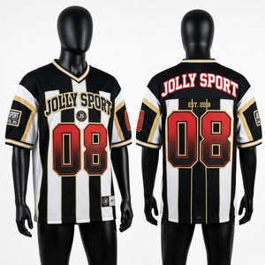 Camiseta de fútbol premium de 180 GSM, transpirable, de malla de poliéster, azul marino y dorado, con logotipo personalizado en sarga, 100% algodón, para hombre, corte holgado, estampada. - Product Image 5