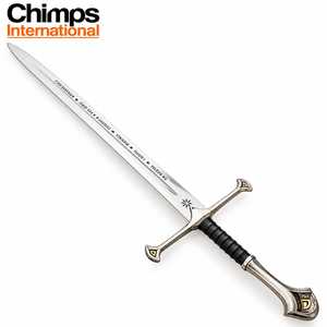 Espada Hecha a Mano de Acero Inoxidable |   Anduril Medieval de Fantasía con Funda Negra, Adorno Metálico Decorativo Grabado, Unisex, 14 - Product Image 4
