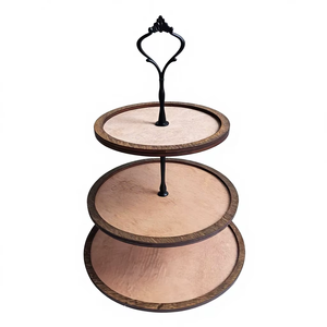 Fournisseur indien propose le meilleur prix pour un support à gâteau rond en bois, écologique, fait main, réutilisable, pour servir des gâteaux de mariage ou d'anniversaire. - Product Image 1