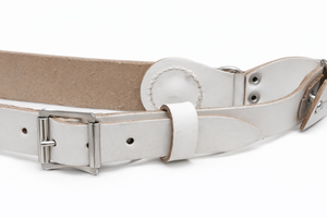 Sangle en cuir véritable vintage blanche de style Sam Browne – Neuve - Product Image 6