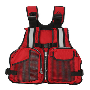 <b>Men's</b> <b>Red</b> Sporty <b>Vest</b> With Pockets Zipper Closure Quick Dry Outer Wear Summer Style - Product Image 1