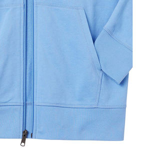 Sweat-shirt à capuche zippé bleu clair pour homme, coupe classique, en molleton décontracté, couleur unie, en coton tricoté, pour l'automne - Product Image 6