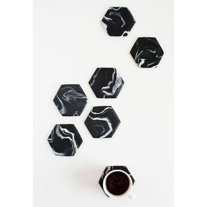 Eco-Friendly Polished Stone Marble Coasters Durable Washable Natural <b>Drinkware</b> <b>Accessories</b> - Product Image 2