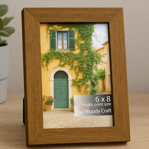 Cadres photo en bois légers et écologiques faits à la main |   Cadre doré 5x7 pouces pour table et mur |   Couleur personnalisable - Product Image 1