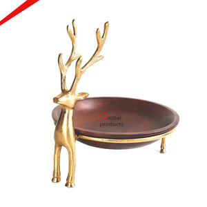 Newly Design <b>Elephant</b> Legs <b>Decor</b> Wedding Nuts Fruits Salad bowl Decorative Handcrafts Luxury Bowl Bowls & Dish Gold Platter - Product Image 4