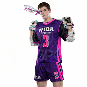 Wholesale Bulk Lacrosse Uniform Set Custom Team Name Printed Sublimated Jersey <b>Shorts</b> Breathable Moisture-Wicking Quick Dry OEM - Product Image 6