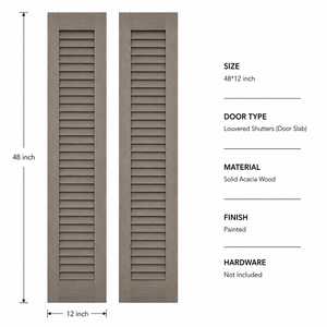 Volets à persiennes en bois massif de qualité supérieure pour fenêtres et portes d'armoires Volets en bois massif élégants, durables et fonctionnels - Product Image 2
