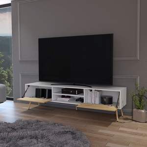 Magness <b>White</b>/Macadamia <b>TV</b> <b>Stand</b> for Living Room - Product Image 5