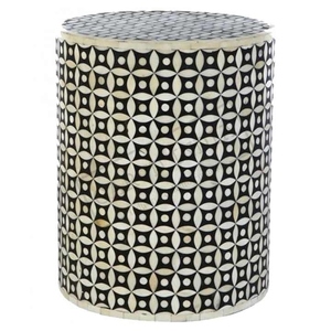 Premium Mother of Pearl Inlay <b>Stool</b> Handcrafted Wooden <b>Stool</b> for Bedroom Living Room and Hotel Interiors - Product Image 4