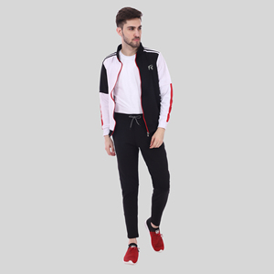 Survêtement de sport pour homme en velours premium, extensible dans les quatre sens, coupe ajustée, couleur unie, confortable, pour l'automne, le jogging et la course à pied - Product Image 3
