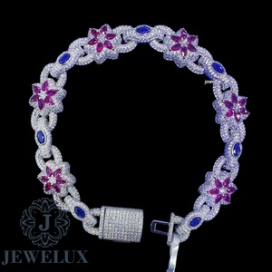 High Demand Moissanite Tennis <b>Bracelet</b> for Unisex with High Clarity Cut Stones <b>Silver</b> Gold/<b>Silver</b> Plated Available Export Price - Product Image 1