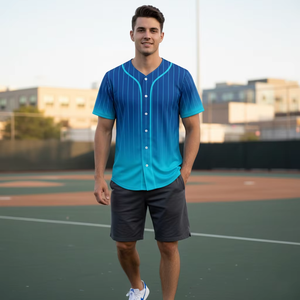Maillot de baseball/jersey à col ras du cou, 100 % polyester respirant, grande taille, à séchage rapide, imprimé numériquement, personnalisable, vierge, vente chaude - Product Image 1