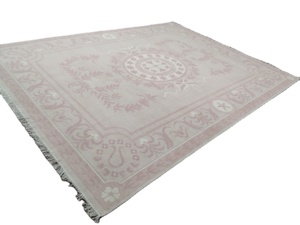 High Quality 8x10 <b>Pink</b> <b>Wool</b> Hand Knotted Oushak Rug Newly Designed Antique Runner with Abstract Pattern Low Area Rug Sets - Product Image 6
