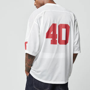 Maillot de football américain en maille 100 % polyester pour sublimation, coupe oversize et carrée, numéro personnalisé pour marques de mode - Product Image 5