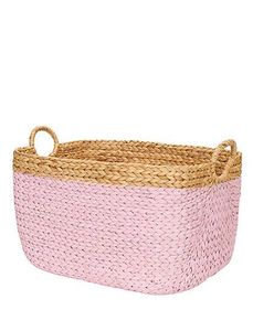 Cesta de Almacenamiento Rectangular Estilo Boho, Rosa y Natural, de Jacinto de Agua, Cesta para Ropa Sucia, Organizador Ecológico con Asas - Product Image 3
