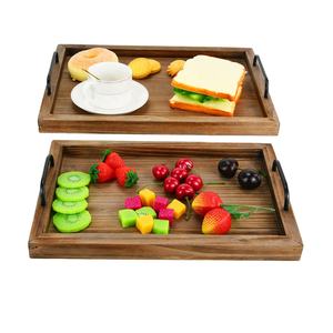 Nouveauté : Plateau décoratif en bois d'acacia durable de 17 pouces pour salon, plateau de service, planche à fromage et charcuterie avec poignée - Product Image 4