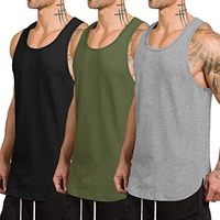 Nuevo Paquete de 3 Camisetas Deportivas para Hombre, de Secado Rápido, Transpirables, 100% Algodón, con Cadenas Decorativas y Botones, Cuello Redondo, 180g, Venta al Por Mayor para Gimnasio