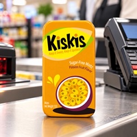 Comptoir de caisse KisKis pour la vente en gros – Menthes sans sucre saveur fruit de la passion pour une haleine fraîche – Bonbons à la menthe pour les distributeurs